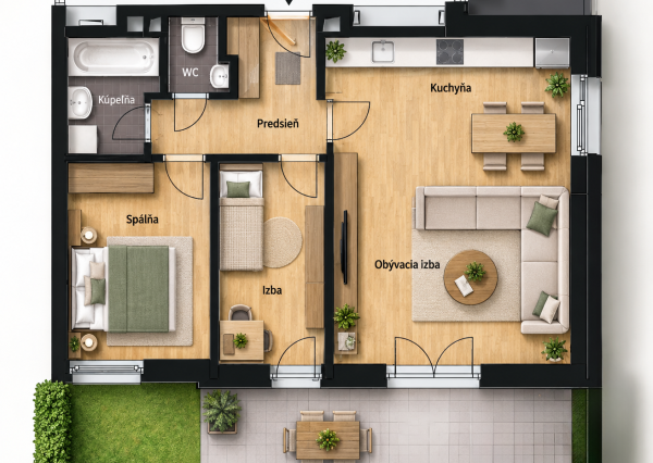 3-izbový byt v novostavbe | Terasa | Záhradka 49 m² | Parkovanie | Rajka