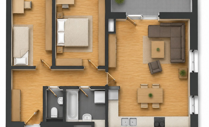3-izbové byty s balkónom | Novostavba | od 169 300 € | Rajka - fotografia 18