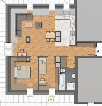 3-izbový podkrovný byt | 83,86 m² | Novostavba | 178 200 € | Rajka - fotografia 18